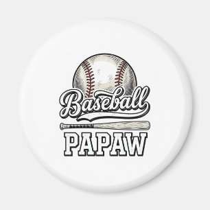 Aimant Baseball Papaw Gravure Vintage Design de T-shirt_1