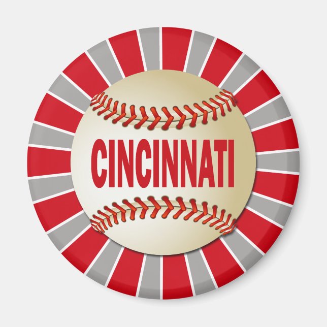 AIMANT BASEBALL RÉTRO CINCINNATI (Devant)