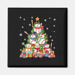 Aimant Baseball Snowman Arbre de Noël Pitchers Catchers