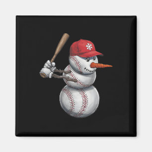 Aimant Baseball Snowman neige Noël Noël Noël Hommes Femme