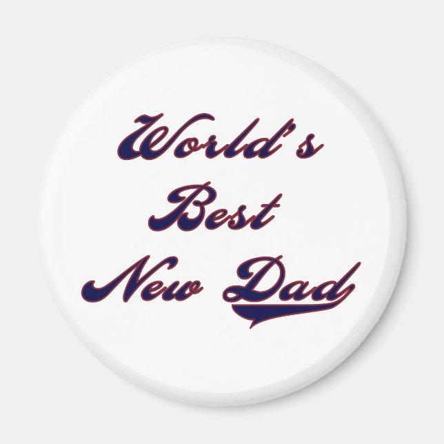 Aimant Baseball Text Le meilleur nouveau papa du monde (Devant)