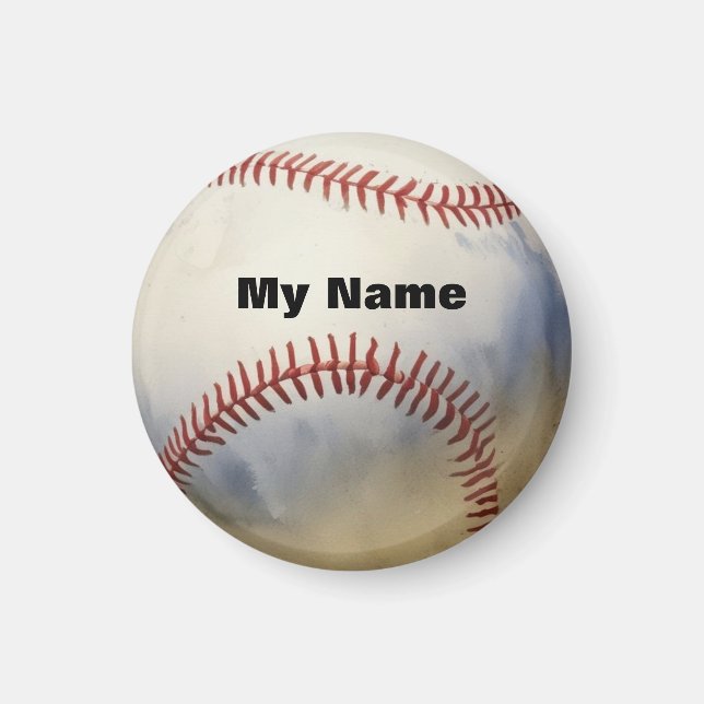 Aimant Baseball Votre Nom (Devant)