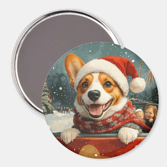 Aimant Basenji Dog Roller Dessous de verre Noël (Recto/Verso)