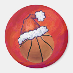Aimant Basket-ball à Santa Hat