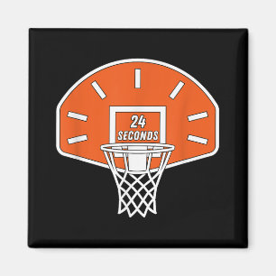 Aimant Basket-ball amusant Horloge 24 Secondes Basketball