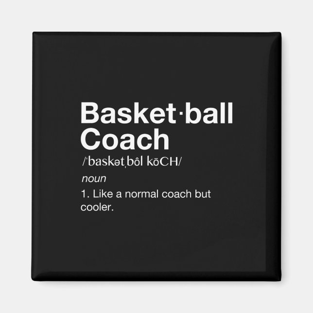 Aimant Basket-ball Coach Cadeau Fun Basketball Définition (Devant)