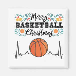Aimant Basket-ball Joyeux Noël avec balle