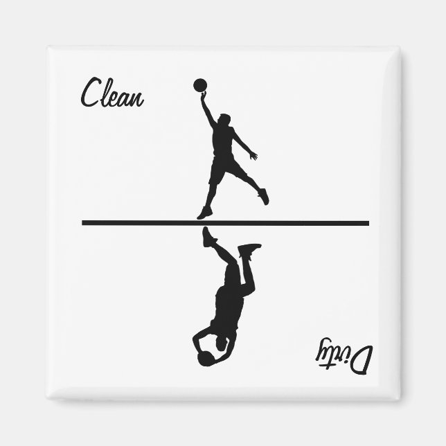 Aimant Basket-ball propre/sale (Devant)
