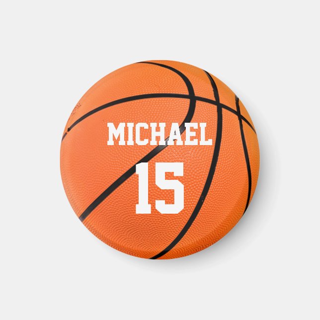 Aimant Basket-ball Votre nom (Devant)