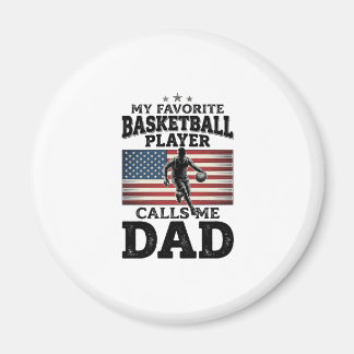 Aimant Basketball Dad Patriotic Vintage Engraving T-Shirt