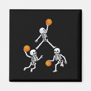 Aimant Basketball Halloween Skeleton Dunking Dribble Boys