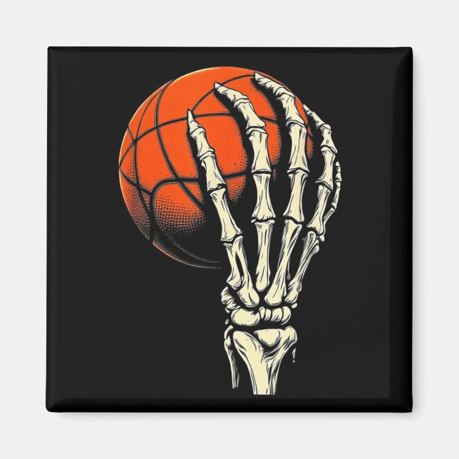 Aimant Basketball Halloween squelette crâne joueur hommes (Devant)