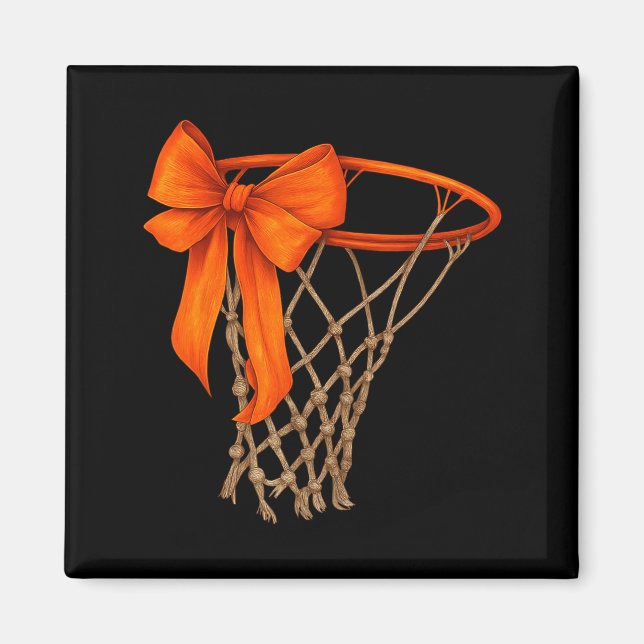 Aimant Basketball Hoop With Bow Cute Basketball Aesthetic (Devant)