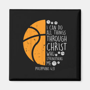 Aimant Basketball je peux faire des choses Bible Verse Di