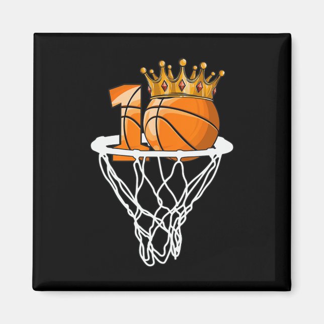 Aimant Basketball Joyeux 10e anniversaire Boy Bball 10 an (Devant)