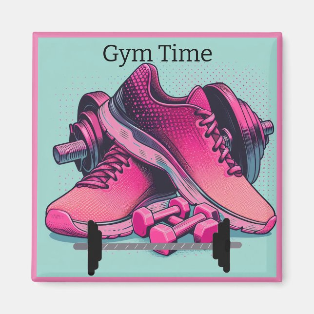 Aimant Baskets de gym avec Barbell Gym Time (Devant)