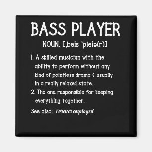 Aimant Bass Player Définition Cadeau Baid pour les musici