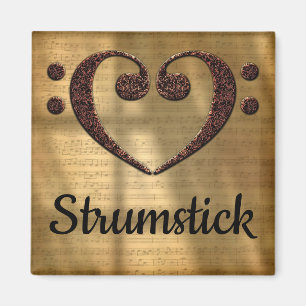 Aimant Basse Double Clé Coeur Strumstick