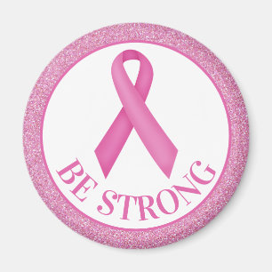 Aimant Bast Cancer Awareness Pink Glitter