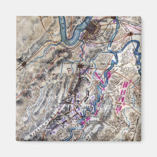 Aimant Bataille de Chickamauga - carte panoramique de