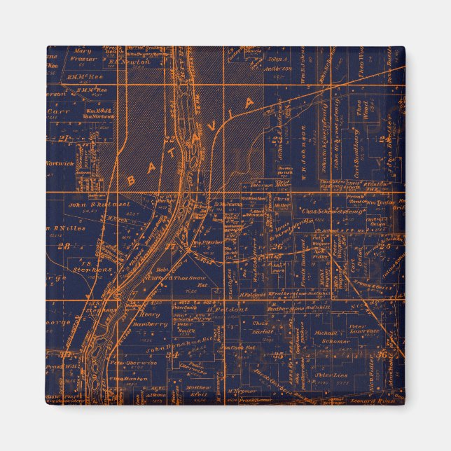 AIMANT BATAVIA ILLINOIS 1871 CARTE FOX RIVER VALLEY (Devant)