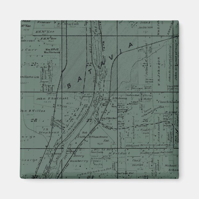 AIMANT BATAVIA ILLINOIS 1871 CARTE FOX RIVER VALLEY (Devant)