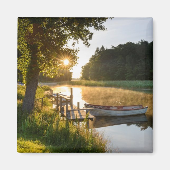 Aimant Bateau à roues amarrés au lac (Devant)
