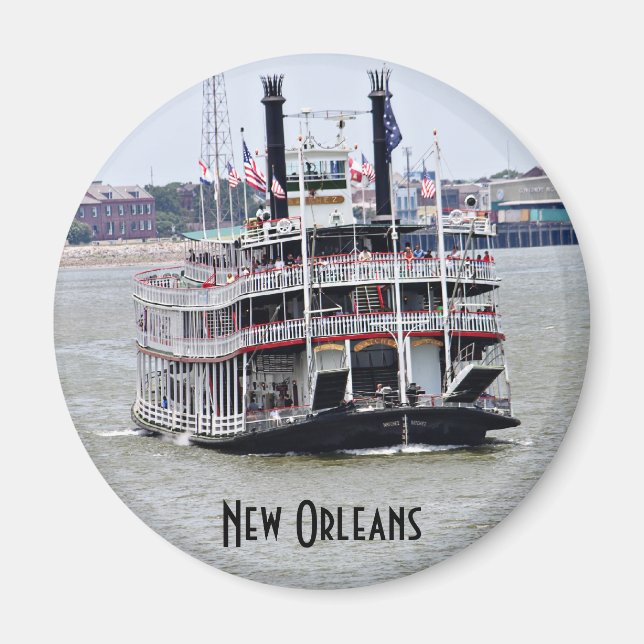 Aimant Bateau à vapeur sur le fleuve Mississippi (Devant)