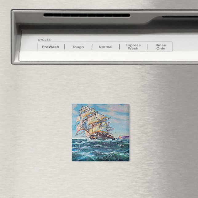 Aimant Bateau à voile sur les eaux froides Peinture à l'h (In Situ (Lave-vaisselle))