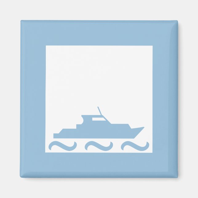 Aimant Bateau bleu pour bébé garçon (Devant)