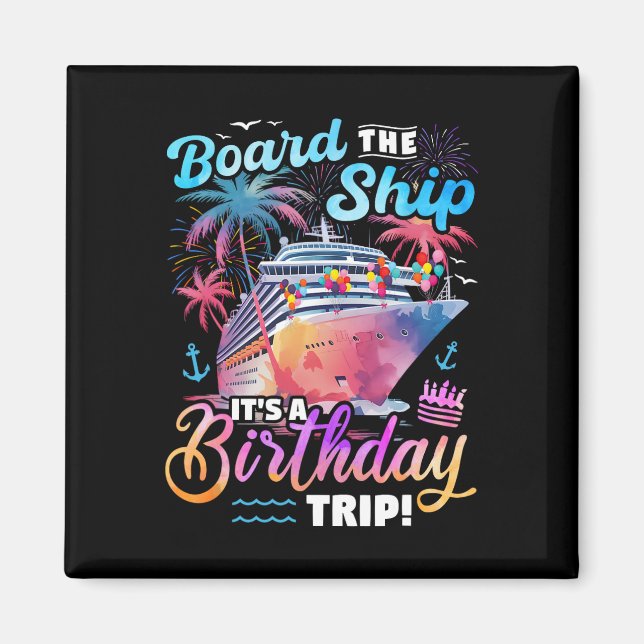 Aimant Bateau C'est un anniversaire Voyage croisière Vaca (Devant)