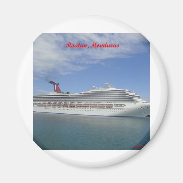 Aimant Bateau de croisière ancré à Roatan, le Honduras (Devant)