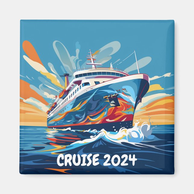 Aimant bateau de croisière personnalisé (Devant)