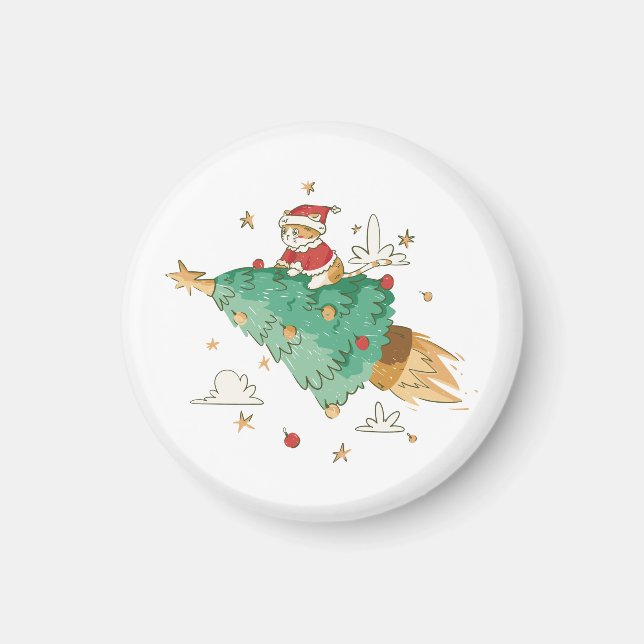 Aimant Bateau de Noël volant Père Noël Tree (Devant)