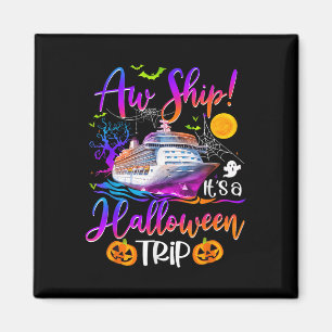 Aimant Bateau de rêve voyage d'Halloween en famille en cr