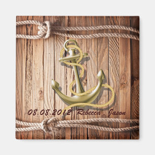 Aimant bateau dock bois plage ancre nautique enregistrer 