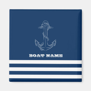 Aimant Bateau nautique, Marine Blue Stripes Sailor