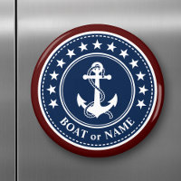 Bateau ou nom de famille Ancre Étoiles Rouge Blanc