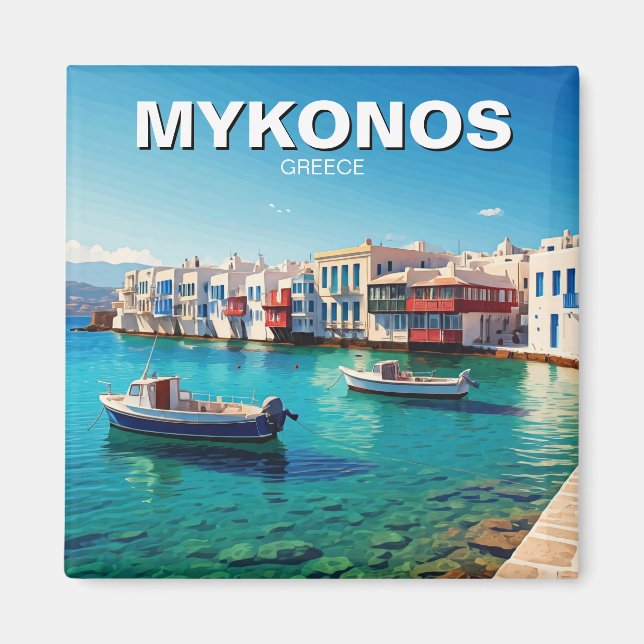 Aimant Bateaux des îles grecques de Mykonos (Devant)