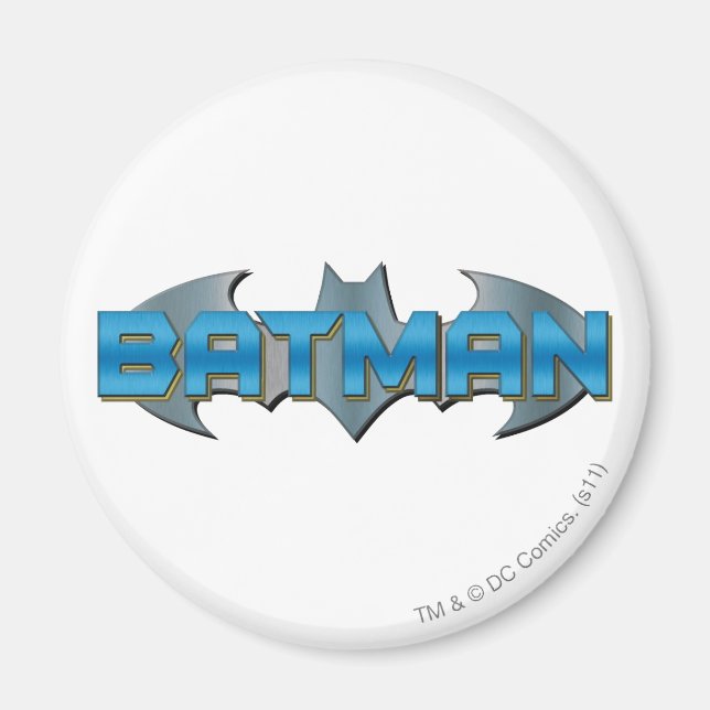 Aimant Batman | Logo de nom bleu (Devant)