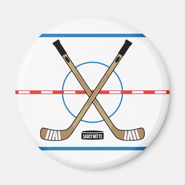 Aimant Bâtons de hockey du centre de diagramme (Devant)