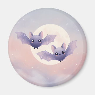 Aimant Bats mignons volant près de la Pleine lune - Aiman
