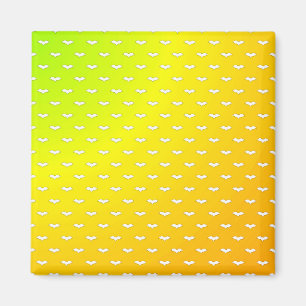 Aimant Bats minuscules blancs Jaune