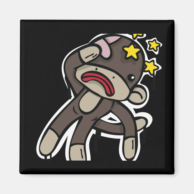 Aimant Battez SOCK MONKEY (Devant)