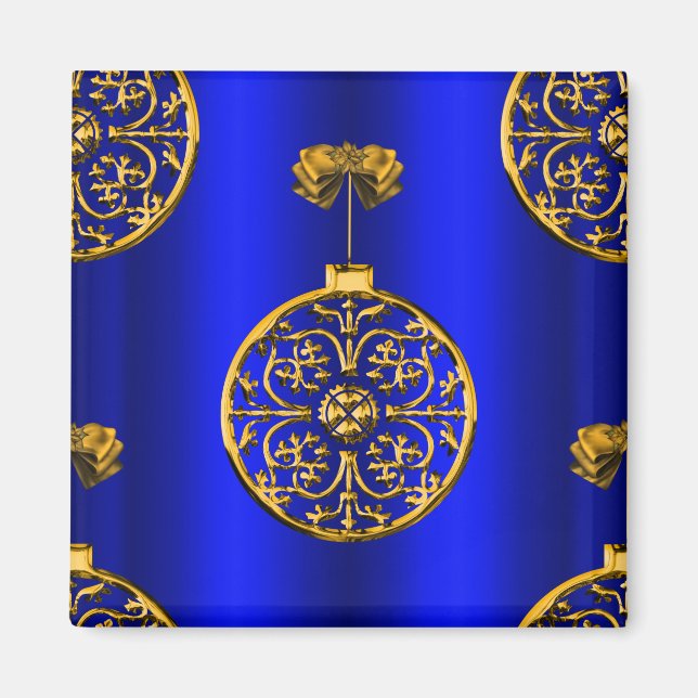 Aimant Baubles de Noël en bleu (Devant)
