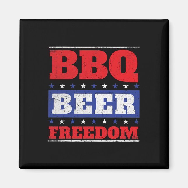 Aimant Bbq Beer Freedom - Grill Byrbecue Grilling Bbq Lov (Devant)