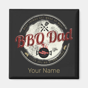 Aimant BBQ Papa Grill Vintage ou Barbecue Pour Fête des p