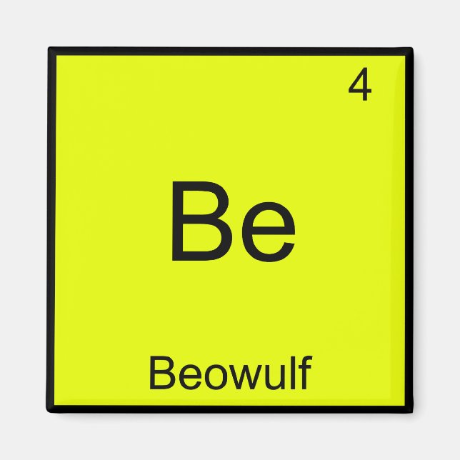 Aimant Be - Beowulf Funny Chimie Élément Symbole Tee (Devant)