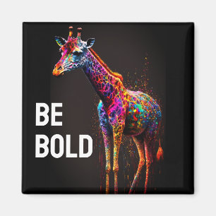 Aimant Be Bold Colorée Arc-en-ciel Giraffe Cute Zoo Anima