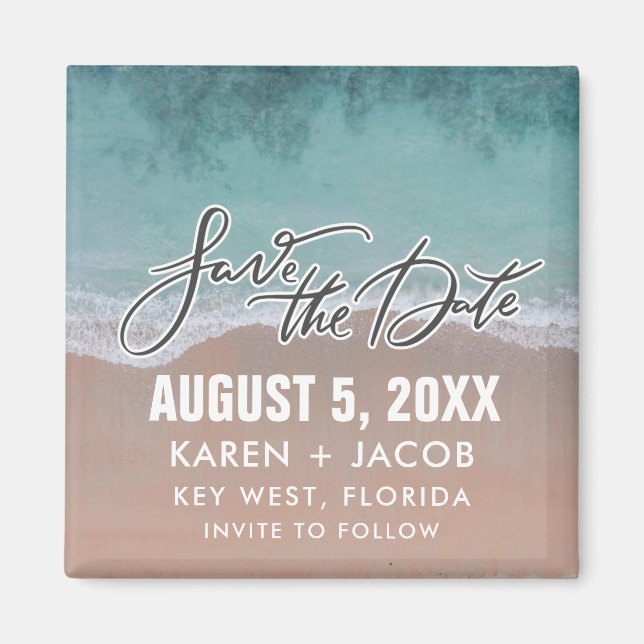 Aimant Beach Destination Wedding Save the Date (Devant)